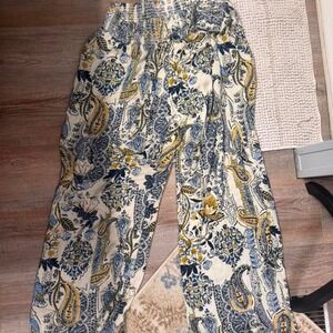 Maurices multicoloured paisley wide leg boho whimsy print pants Size 1X #